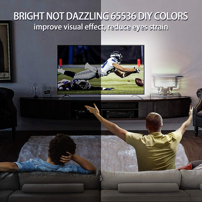 [AUSTRALIA] - Led Strip Lights 13 Feet, Waterproof Tv Backlight Rgbw 65536 DIY Colors Changing Led Light Strip 30mins Timing Off 5v USB Powered LED Tape Light Kits for 60-70in Tv Theater Bedroom Ambient Light 60-70inch 