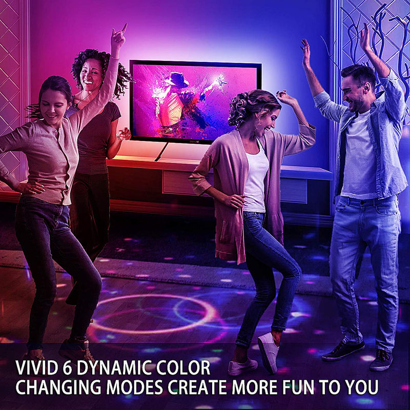 [AUSTRALIA] - Led Strip Lights 13 Feet, Waterproof Tv Backlight Rgbw 65536 DIY Colors Changing Led Light Strip 30mins Timing Off 5v USB Powered LED Tape Light Kits for 60-70in Tv Theater Bedroom Ambient Light 60-70inch 