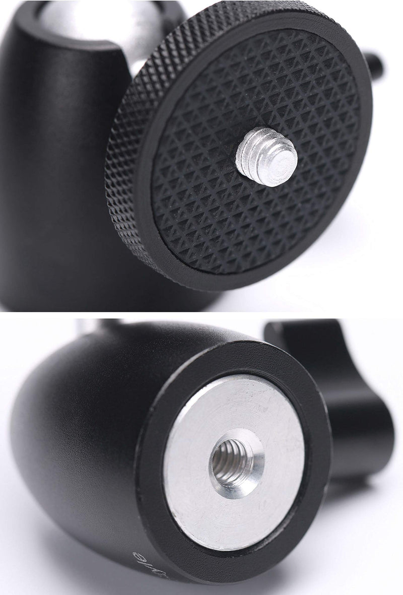 Dhana Style Mini Ball Head Tripod Mount Angle Adjustable 360° pan 90° tilt Tripod Mount Adapter with1/4 Screw for Camera Cell Phone Holder Type: Q-SJ black