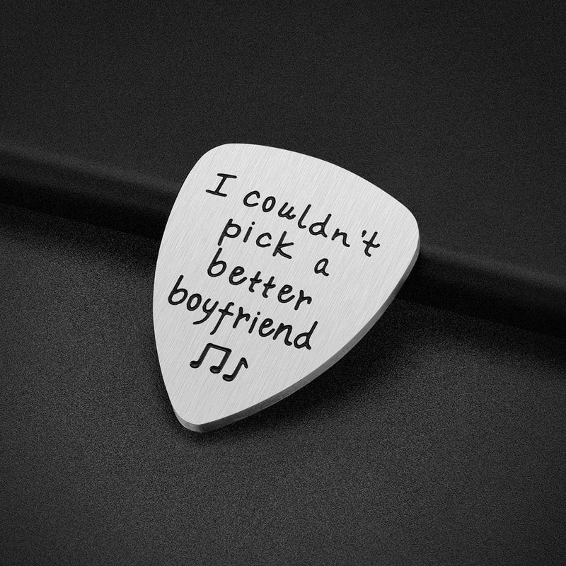 Boyfriend Gifts for Him Men - I Couldn't Pick A Better Boyfriend Guitar Pick Musician Gifts for Boyfriend, Christmas Valentines Day Gifts for Boyfriend, Anniversary Gifts for Him Men