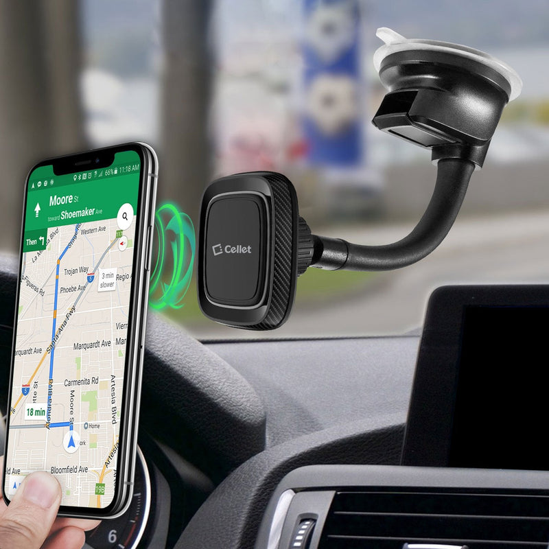 Magnetic Dashboard Windshield Mount with Flexible Goose Neck Compatible for Moto G8 Play D8 Plus E6 E6s E6 Plus One Zoom One Action One Vision One Power Z4 G7 Play Power Plus P30 Note P30 Z3 Z3 Play