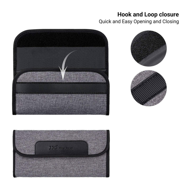 4 Pockets Lens Filter Case for Filter Up to 82mm (37mm 40.5mm 43mm 46mm 49mm 52mm 55mm 58mm 62mm 67mm 72mm 77mm),Foldout Filter Pouch with Microfiber Cleaning Cloth,Photography Filter Holder Bag 4 Pockets-up to 82mm