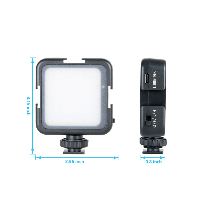 ELIVERN LED Camera Light, 42 LED Video Light, 2-Levels Adjustable, 2000 mAh Rechargeable Battery