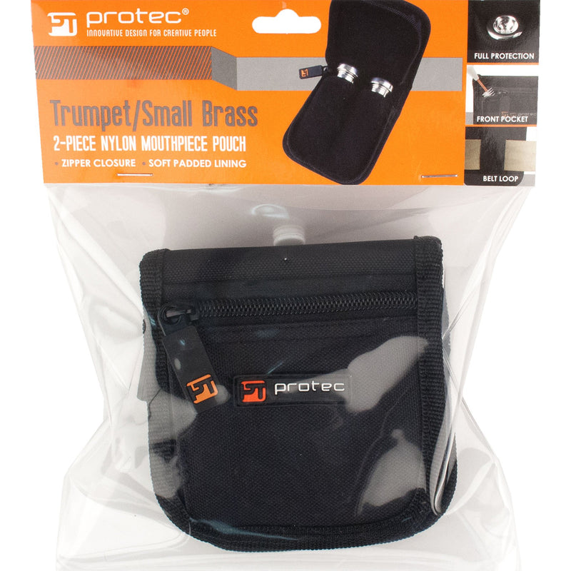 Protec Trumpet/Small Brass Multiple (2-Piece) Nylon Mouthpiece Pouch with Zipper Closure, Model A220ZIP