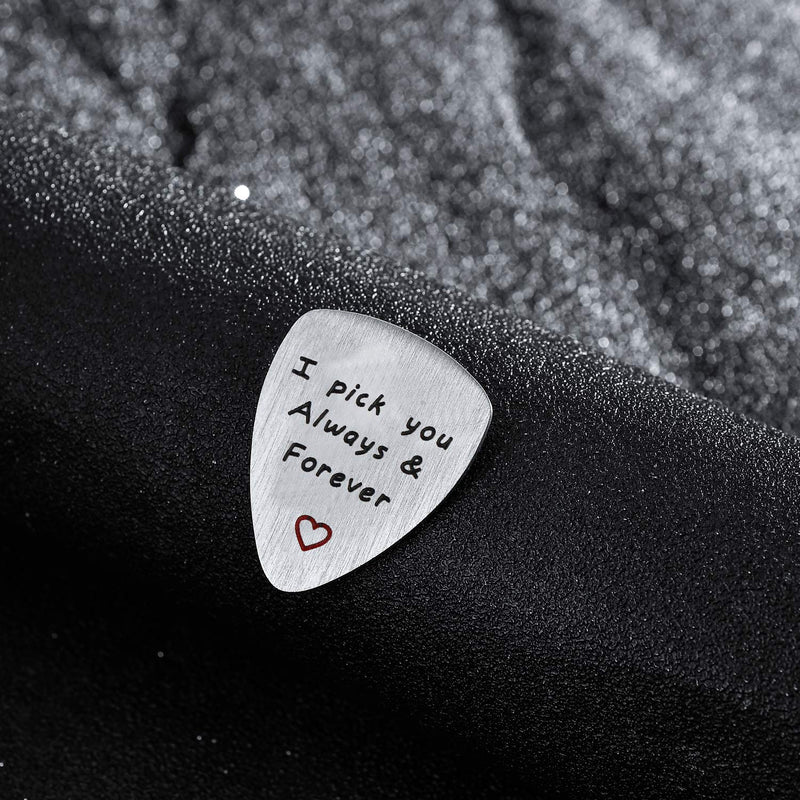 BESPMOSP I Pick You Always and Forever Guitar Pick Musical Gift Anniversary