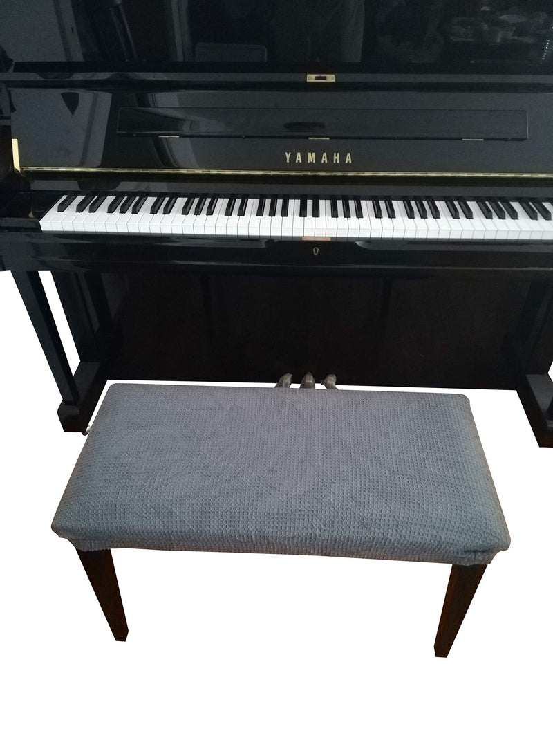 Qualitrusty Waterproof Piano Bench Cover - Perfect for Pets, Kids, Elderly, Weddings, Parties - Machine Washable, Elastic, Removable - Cleans Easily(Charcoal) Charcoal