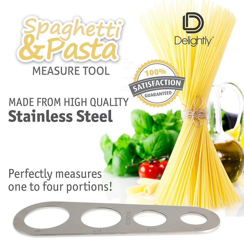 Delightly Spaghetti Measure Tool - Pasta Portion Control Gadgets - Stainless Steel Dishwasher Safe