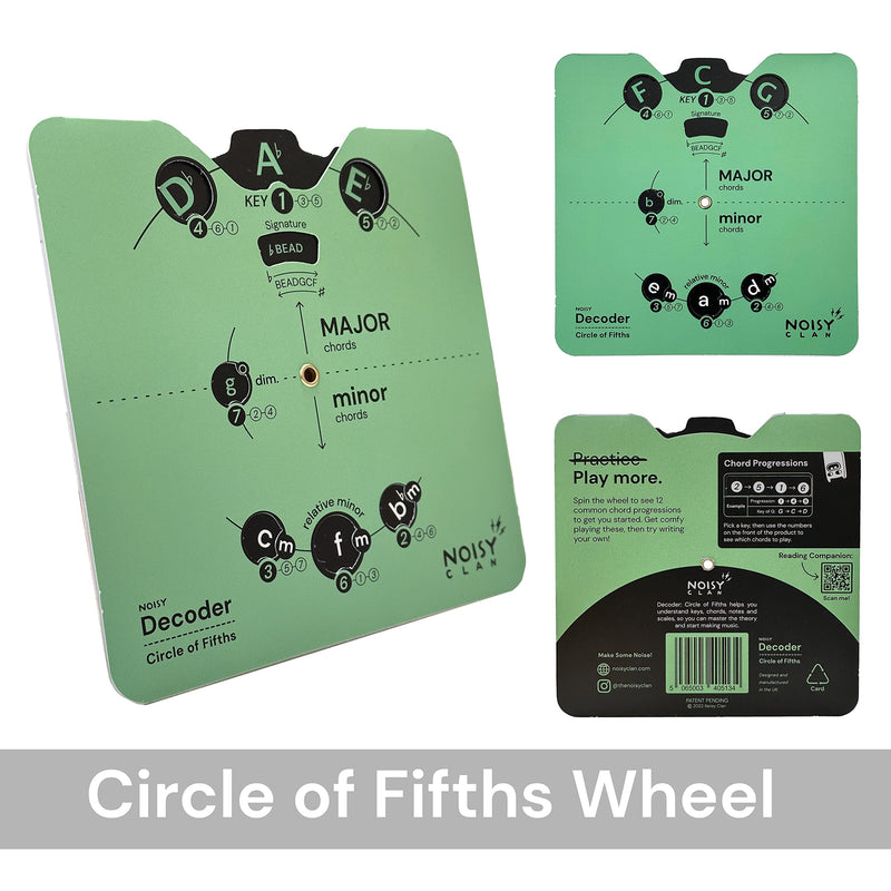 ESSENTIAL DECODER: Circle of Fifths Made Easy! For All Musicians, Abilities, Techniques | Learn Songwriting, Music Theory & PLAY MORE! Essential Card Edition Fifths Chord Wheel and Music Theory Book.