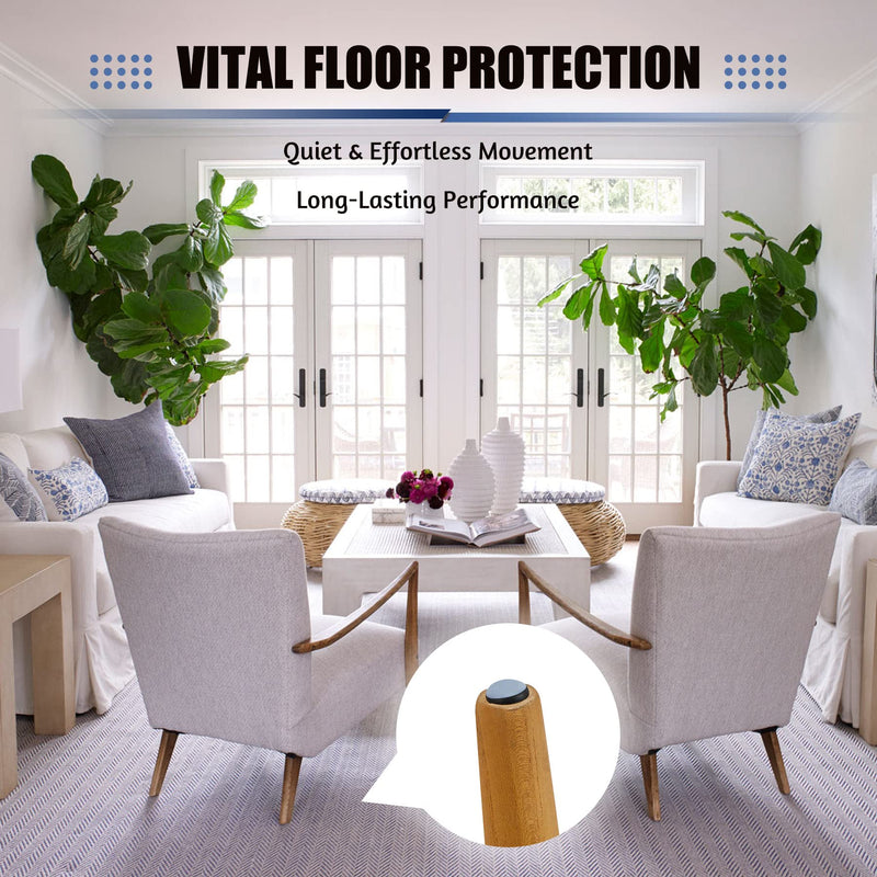 CO-Z Furniture Sliders 40 PCS, Nail on Chair Leg Floor Protectors for Hardwood Floors, Furniture Pads for Dining Chair Cabinet Table Legs, Chair Glide Moving Pads for Wooden Furniture, 0.75″ Dia