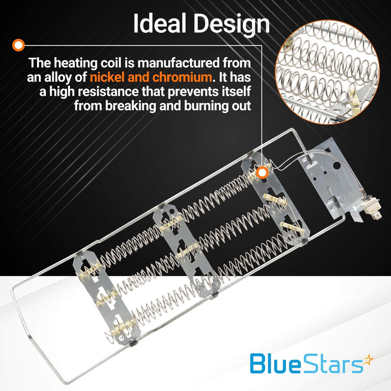 4391960 & 279816 Dryer Heating Element with Dryer Thermal Cut-off Kit by BlueStars - Exact Fit for Whirlpool & Kenmore Dryers - Replaces WP4391960 AP3109438 3399848 AP3094244