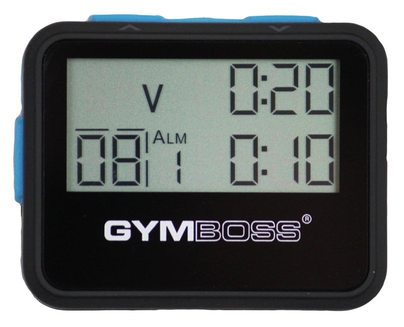 Gymboss Interval Timer and Stopwatch - Black / Blue SOFTCOAT