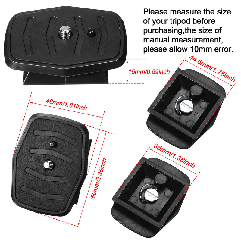 2 Pieces Tripod Quick Release Plate Tripod Adapter Mount Camera Tripod Adapter Plate Parts for Tripods and Cameras Tripod Mount QB-4W (44 x 44 mm/ 1.73 x 1.73 Inch) 44 x 44 mm/ 1.73 x 1.73 Inch