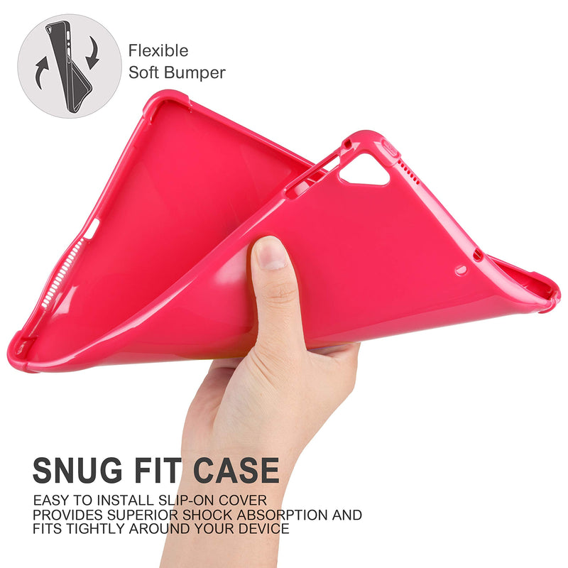 KIQ iPad 9.7 5th 6th Gen Case, TPU Skin Protection Anti Slip Lightweight Cover for Apple iPad 9.7 2017/2018 5th & 6th Generation [Pink] TPU Pink