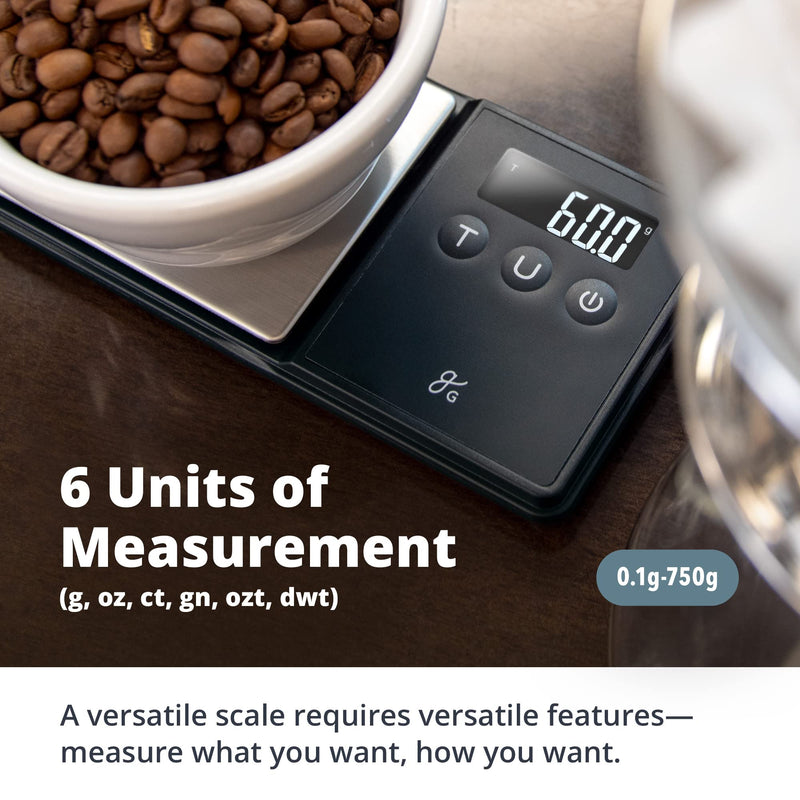 Greater Goods Digital Pocket Scale - 750 x 0.1 Gram Resolution | Lab Analytical Scale, Gram Scale, Espresso Scale, Letter Scales 750g x 0.1g