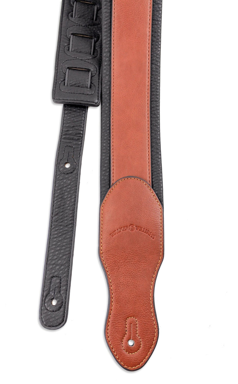 Walker & Williams G-48 Chestnut Brown Guitar Strap with Padded Glove Leather Back