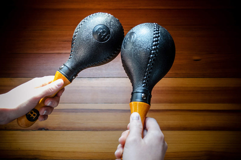 [AUSTRALIA] - Maracas, Standard Concert Size with All-weather Synthetic Shells and Wooden Handles — NOT MADE IN CHINA — Great for Live Performances and Recording Sessions, 2-YEAR WARRANTY PM2BK 