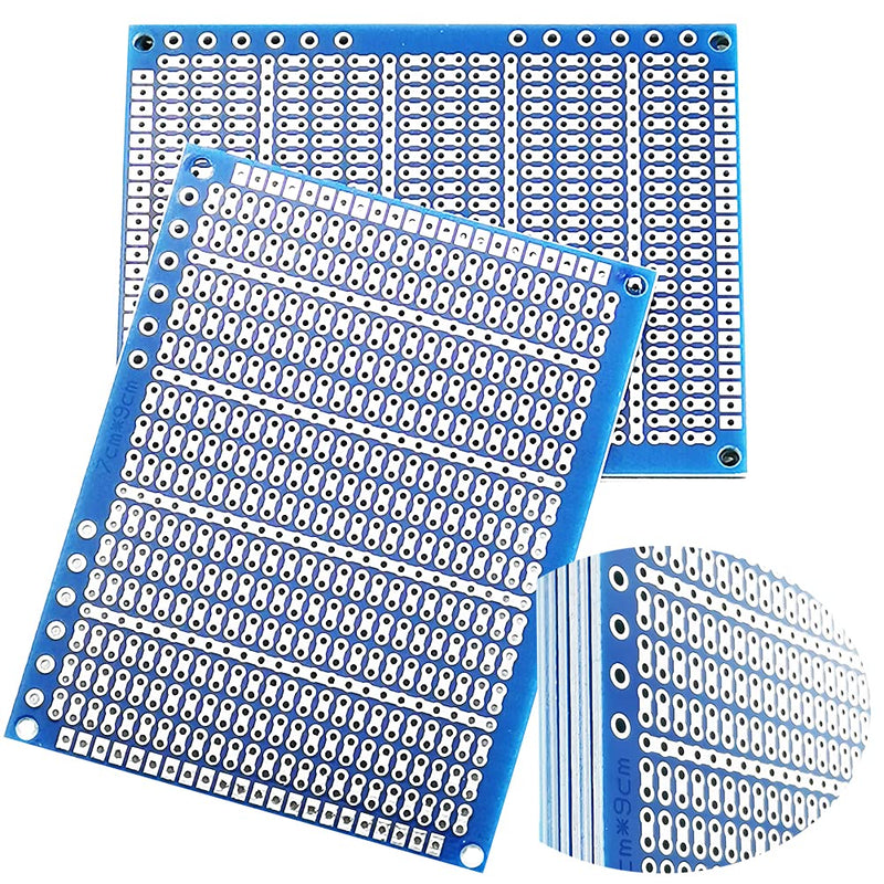 YUNGUI 6PCS Solderable Breadboard,824 Holes 70x90x1.6mm PCB Board for DIY Prototype Soldering and Electronic Project with Arduino Kits, Blue
