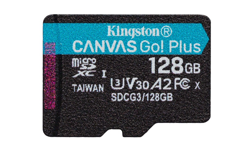 Kingston 128GB microSDXC Canvas Go Plus 170MB/s Read UHS-I, C10, U3, V30, A2/A1 Memory Card + Adapter (SDCG3/128GB) microSD Card Faster (Up to 170 MB/s) Single
