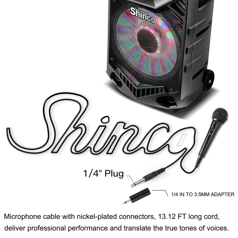 Shinco Handheld Microphone, Dynamic Cardioid Mic with 13ft Cable and ON/Off Switch, Ideally Suited for Speakers, Karaoke Singing Machine, Amp, Mixer