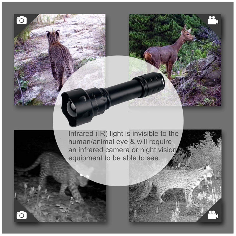 [AUSTRALIA] - Skysted® S20 OSRAM 5W 850nm IR Illuminator LED Single Mode 38mm Zoom Long Distance Infrared Light Torch Night Vision Waterproof Hunting Flashlight with Remote Switch,for Coyote Hog Predator Ir 850nm 