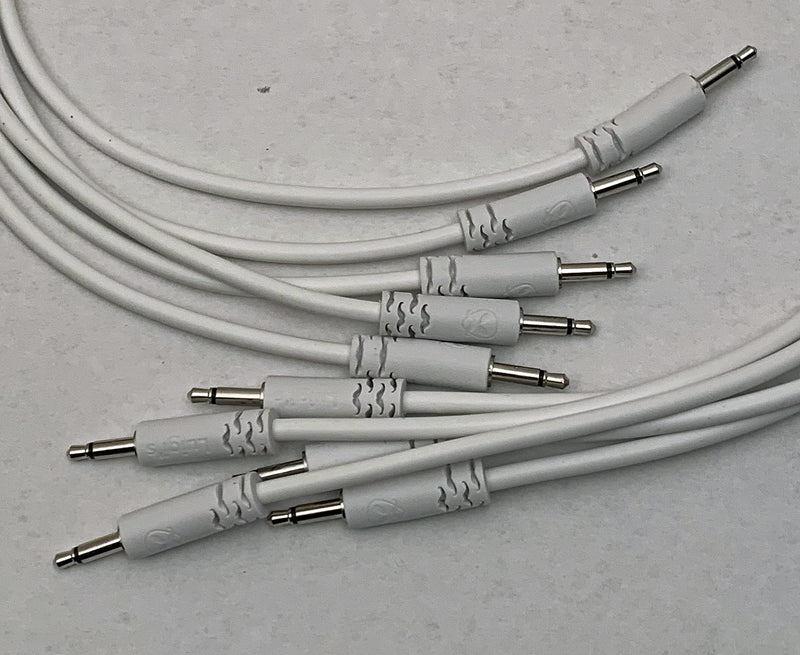 [AUSTRALIA] - Luigi's Modular Supply Spaghetti Eurorack Patch Cables - Package of 5 White Cables, 18" (45 cm) 