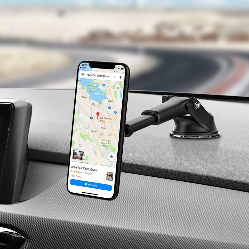 Magnetic Phone Car Mount,APPS2Car Universal Dashboard Windshield Industrial-Strength Suction Cup Car Phone Mount Holder with Adjustable Telescopic Arm,6 Strong Magnets,for All Cell Phones