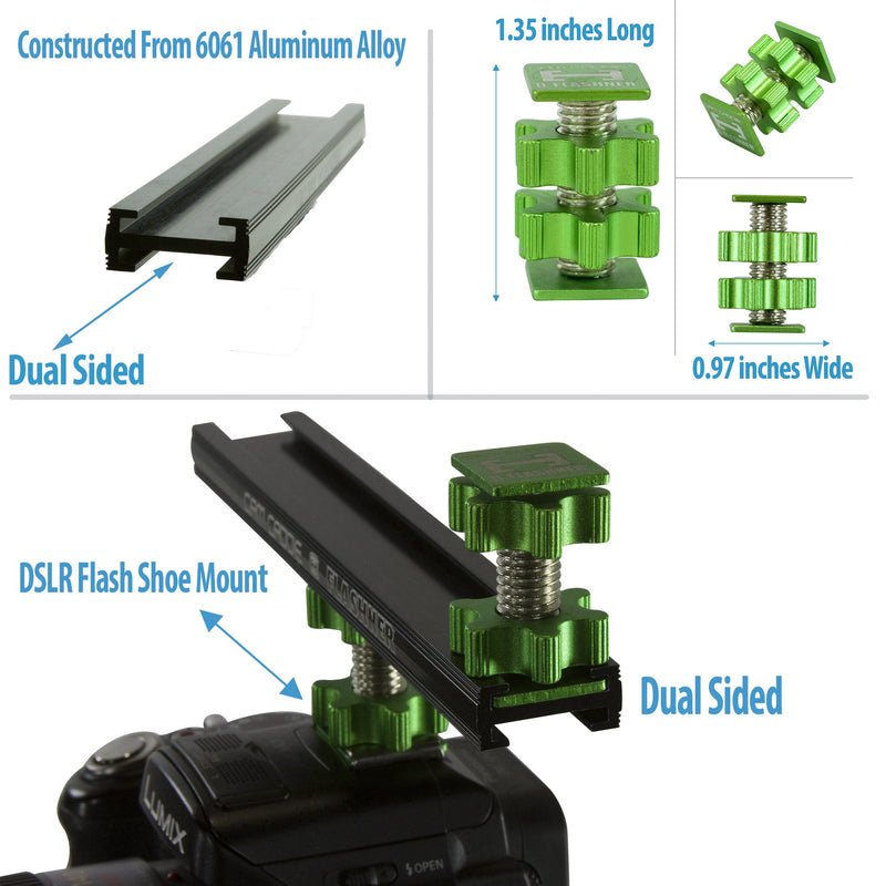 Cam Caddie D-Flashner & 8-Inch Flashtrack 8 Inch Black / Green