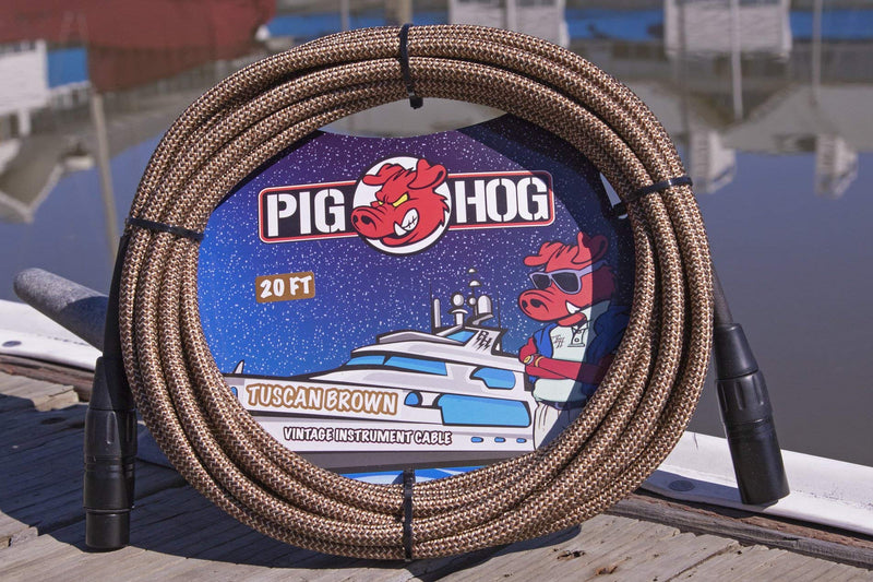 Pig Hog PHM20TBR High Performance Tuscan Brown Woven XLR Microphone Cable, 20 ft.