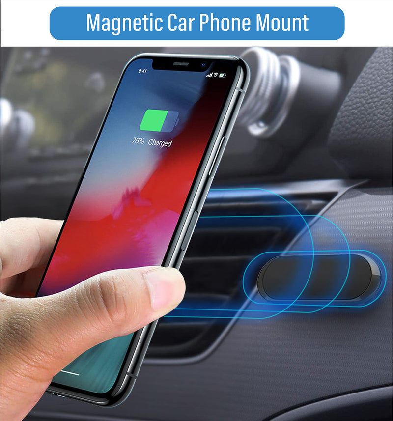 [AUSTRALIA] - 2 Pack Magnetic Car Zinc Alloy Phone Mount, Upgrade Magnet 8pcs, Universal Dashboard Holder, Cell Phone Grip Car Kits, 360° Adjustable Super Strong Magnet for Samsung, iPhone, LG, Pixel-Black 