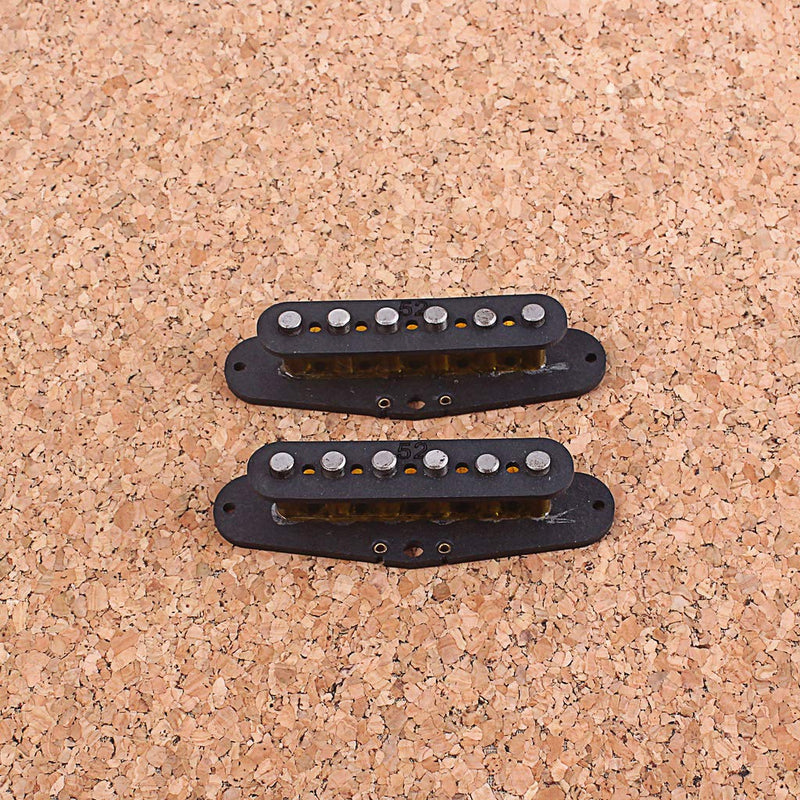 Alnicov 2PCS Single Coil Vintage Guitar Pickups 52MM Alnico 5 Bridge Pickups for ST Guitar(Black)