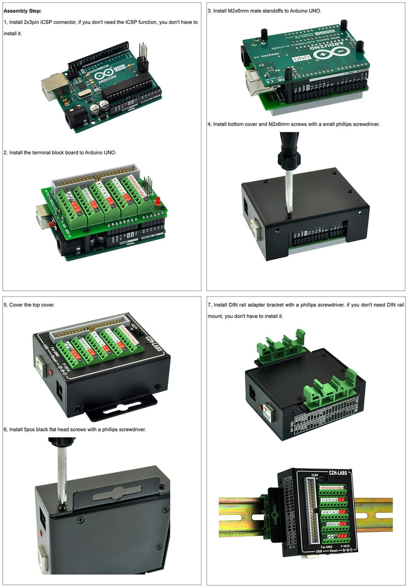 UNO Screw Terminal Block Breakout Module with Aluminum Enclosure, for UNO R3.