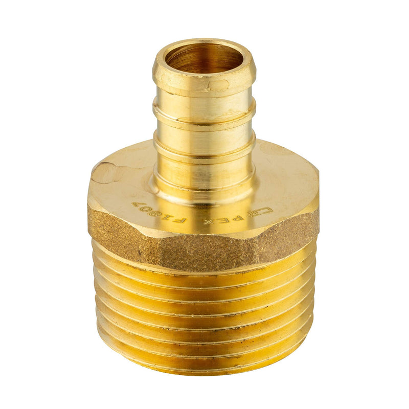 (Pack of 5) EFIELD Pex 1/2 Inch x 3/4 Inch NPT Male Adapter Brass Crimp Fitting (Lead Free)