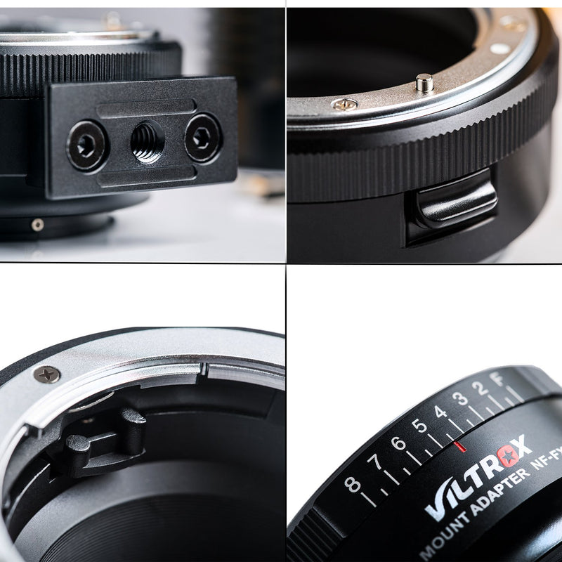 VILTROX NF-FX1 Lens Mount Adapter Manual Focus for Nikon G&D-Mount Series Lens to Fuji X-Mount Mirrorless Camera with Adjustable Aperture
