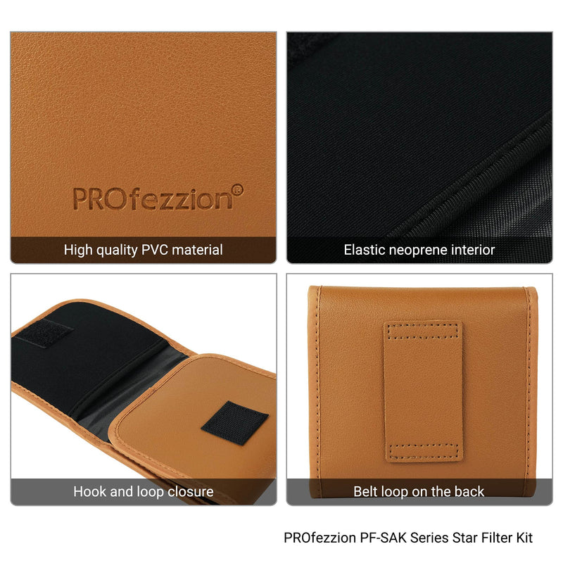 PROfezzion 49mm Star Filter Kit 3 Pieces (4 Points, 6 Points, 8 Points) Adjustable Starburst Filter for Canon EOS M50 M6 M200 with EF-M Kit Lens, Cross Star Effect Filter Set for Camera Lens