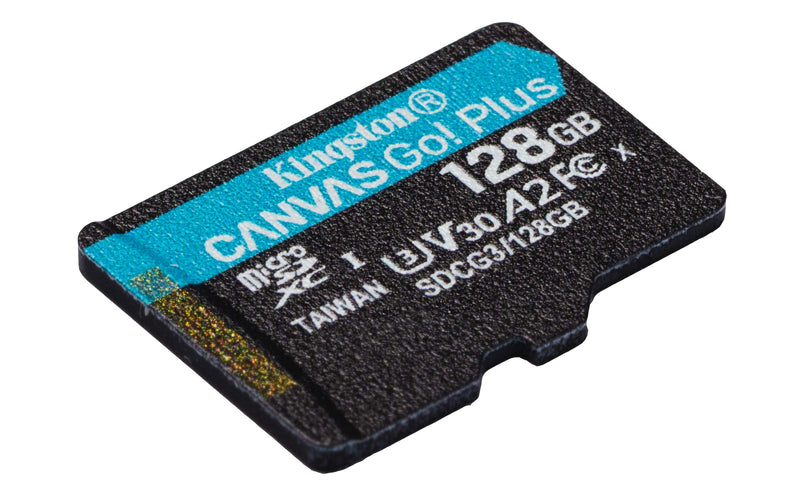 Kingston 128GB microSDXC Canvas Go Plus 170MB/s Read UHS-I, C10, U3, V30, A2/A1 Memory Card + Adapter (SDCG3/128GB) microSD Card Faster (Up to 170 MB/s) Single