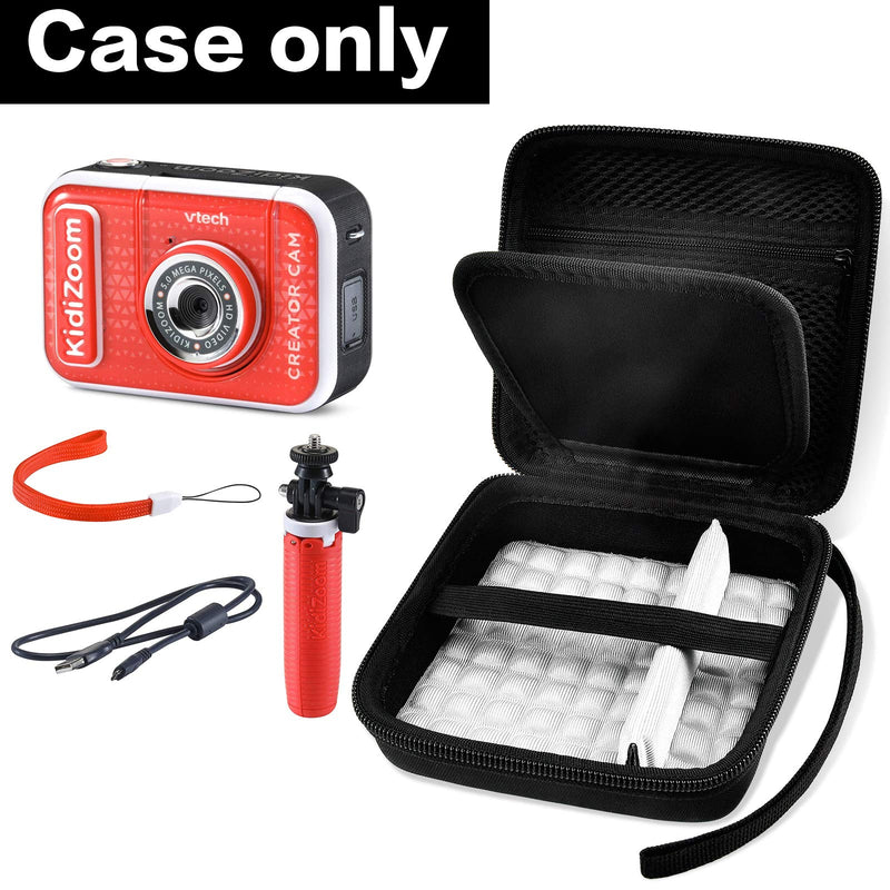 [AUSTRALIA] - Kid Toy Camera Case for VTech Kidizoom Creator Cam Video Camera, Hard Travel Carrying Storage with Accessories Pocket - Black 