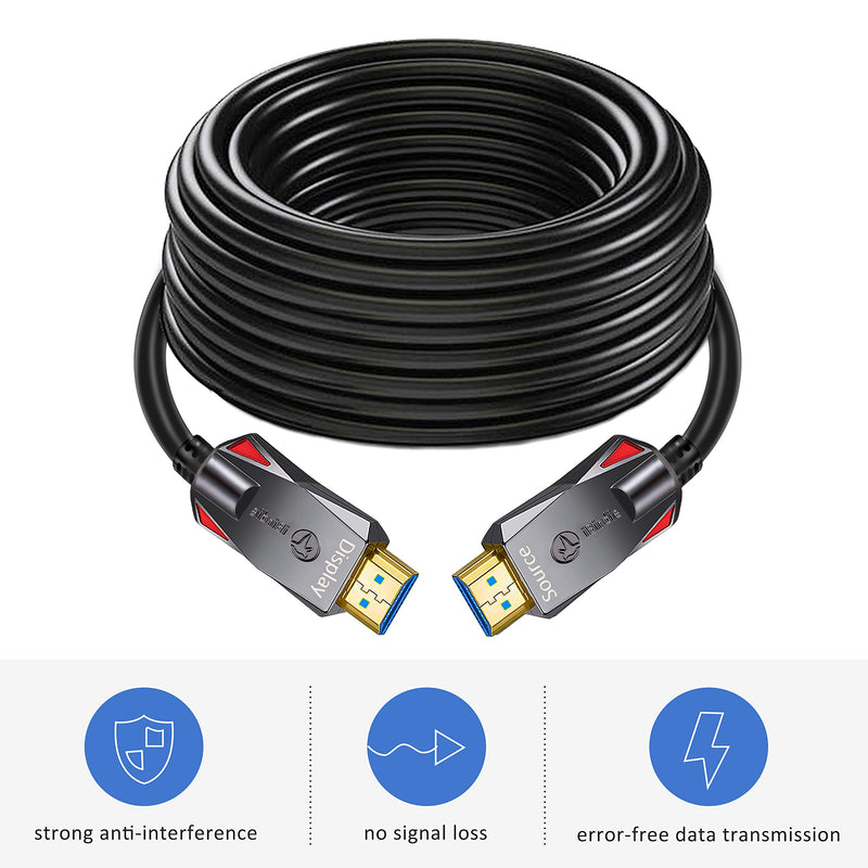 4K HDMI Fiber Optic Cable 50 Feet, HDMI 2.0 18Gbps, Supports 4K 60Hz(4:4:4, HDR10, ARC, HDCP2.2) 1440p 144Hz, One Direction