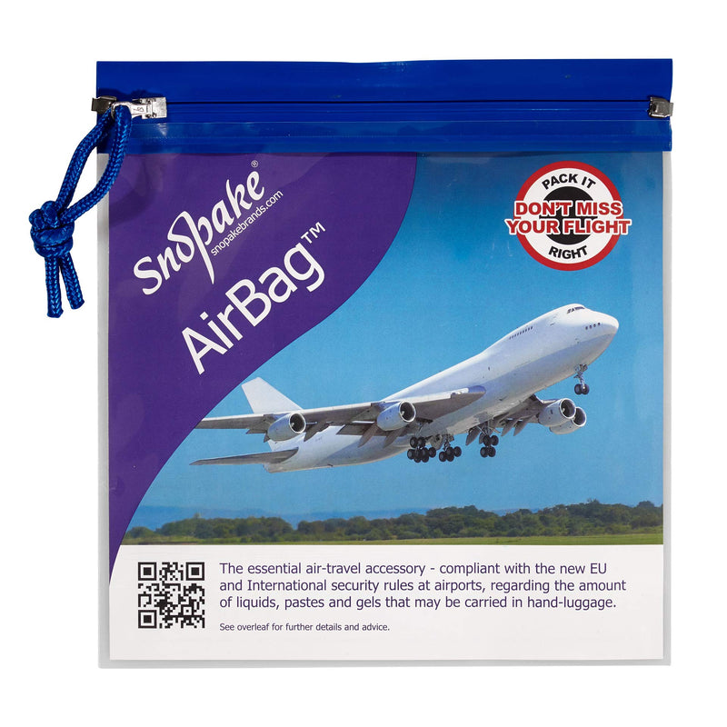 Snopake Airport Bags Clear Plastic Travel For Liquids - TSA Approved - Pack 5