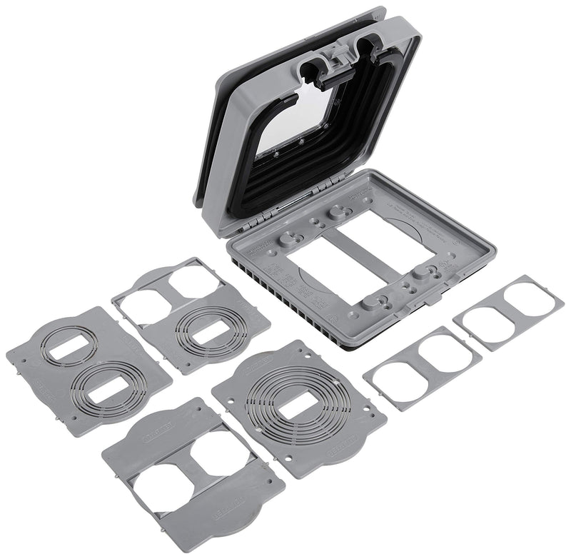 TayMac ML2500G Two-Gang Weatherproof Expandable Extra Duty In-Use Cover Gray Finish