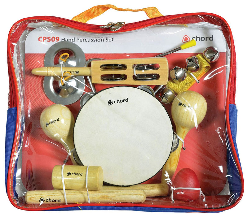 Chord Hand Percussion Instruments Classroom Starter Kit/Set in Zipped Bag - Pack of 9 CPS09