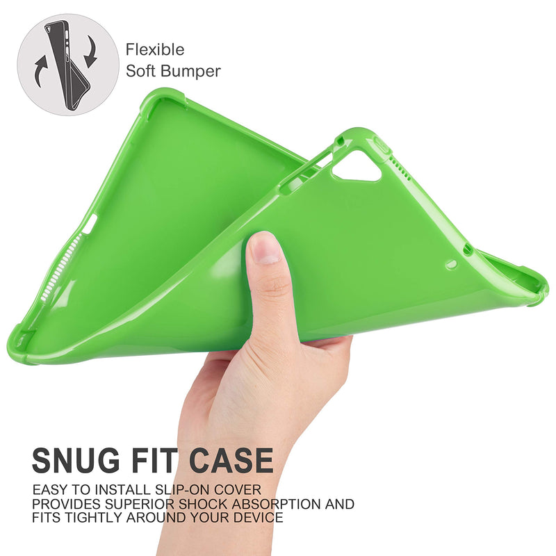 KIQ iPad 9.7 5th 6th Gen Case, TPU Skin Protection Anti Slip Lightweight Cover for Apple iPad 9.7 2017/2018 5th & 6th Generation [Green] TPU Green