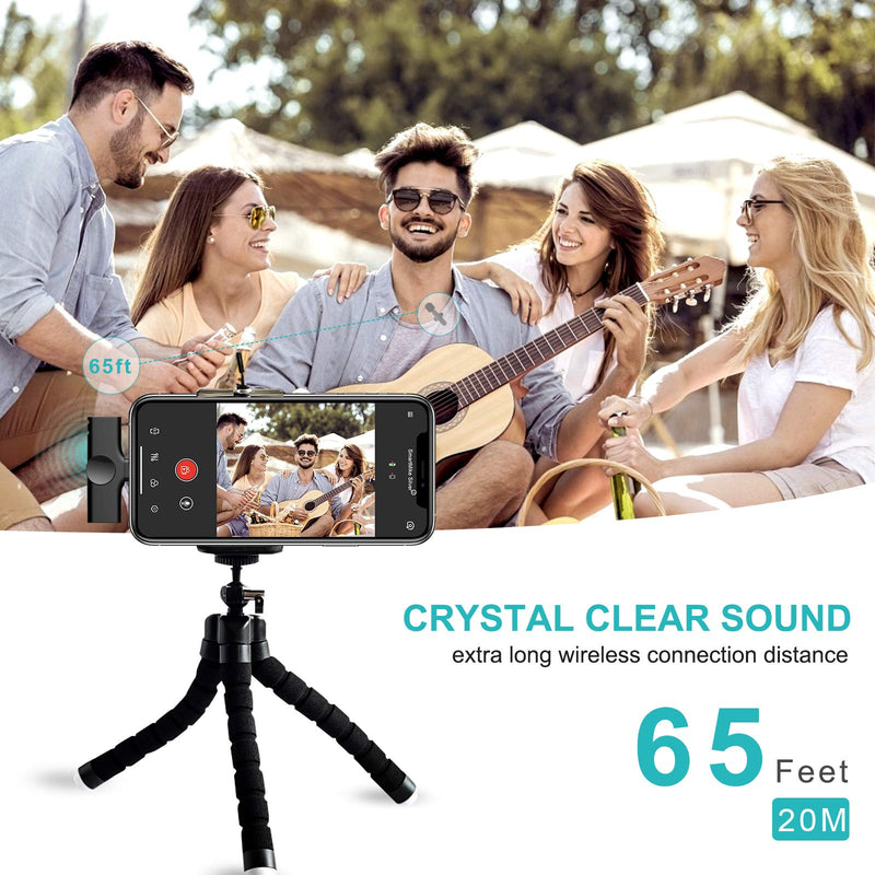 Plug-Play Lavalier Microphone Wireless for iPhone iPad, Mini Ios Microphone Wireless Lightning for YouTube, Facebook Live Stream, Auto-syncs Mic for Vloggers, Interview (NO APP or Bluetooth)