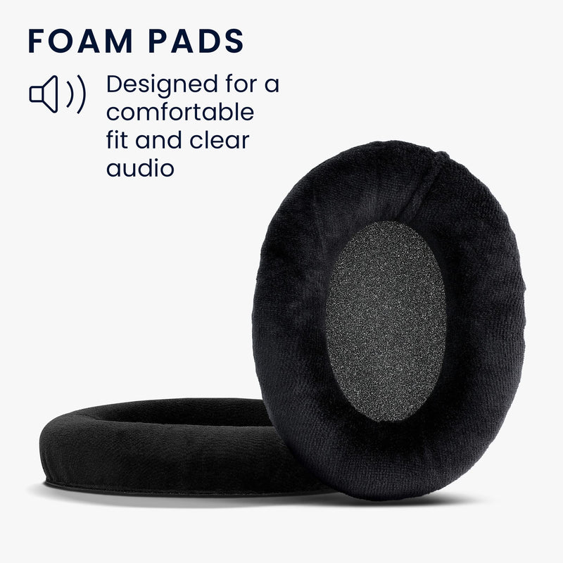 [AUSTRALIA] - kwmobile 2X Earpad Compatible with Sennheiser HD 559/569 / 599 - Replacement Velour Earpad Cushion for Headphones - Black 