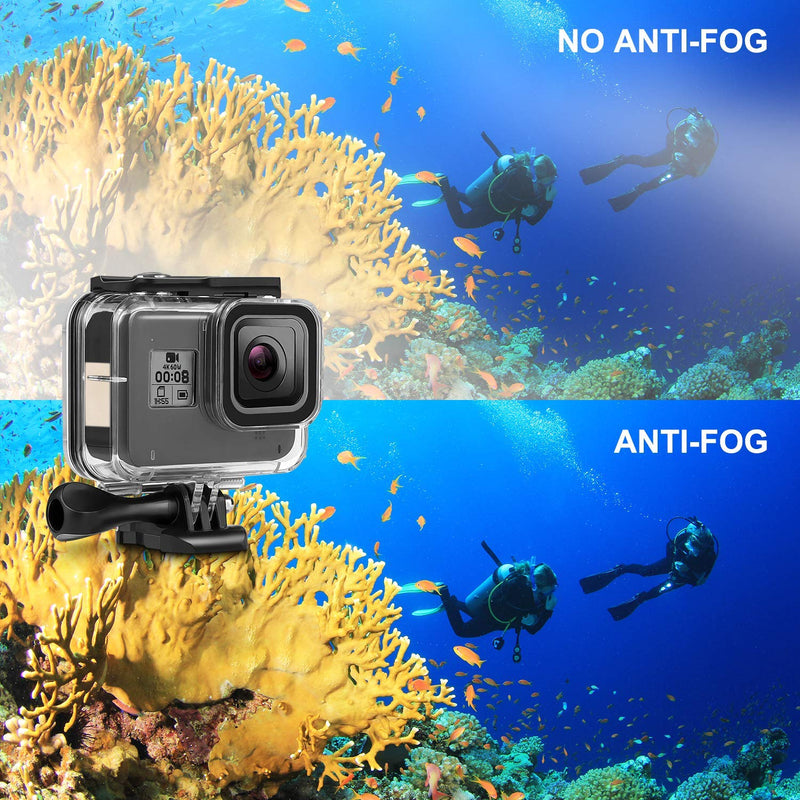 Accessories Kit for GoPro Hero 8 Black with Small Shockproof Case + Waterproof Housing Case + Tempered Glass Screen Protectors + Lens Filters + Anti-Fog Inserts Bundle