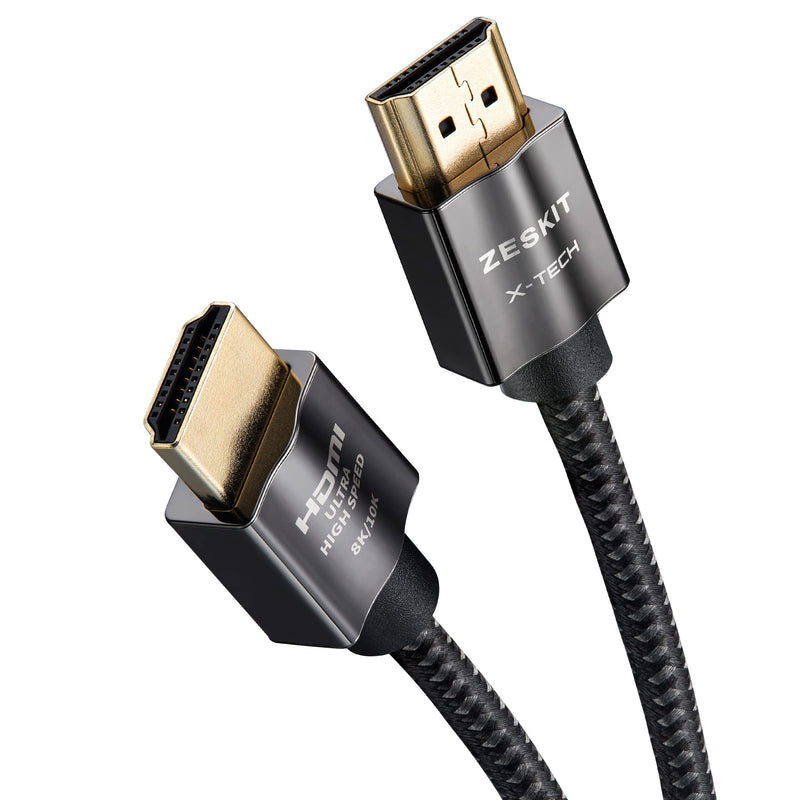 Zeskit X-Tech 48Gbps Ultra High Speed HDMI Cable 6.5ft, 8K60 4K120 144Hz eARC HDR HDCP 2.2 2.3 Compatible with Dolby Vision Apple TV 4K Roku Sony LG Samsung Xbox Series X RTX 3080 PS4 PS5 2m/6.5ft