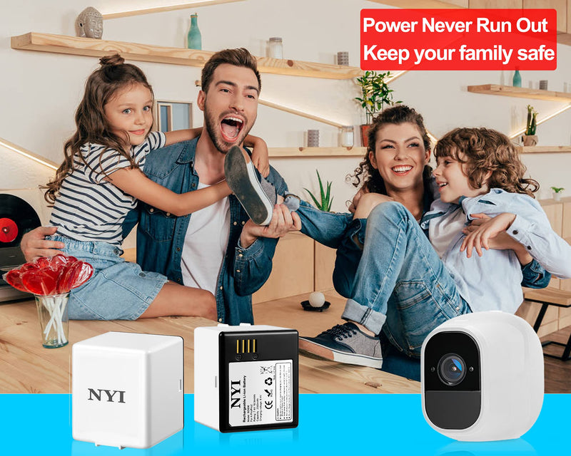 NYI 2560mAh Rechargeable Batteries for Arlo Pro/Arlo Pro 2 and Charger Station Compatible with Arlo Pro/Arlo Pro 2 Batteries (2 Batteries +1 Charger)