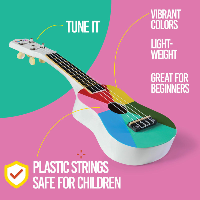 [AUSTRALIA] - Play22 Kids Guitar Ukulele 17 Inch - 4 Strings Wooden Guitar Kids Ukulele Guitar Musical Instrument Musical Toy Learning Educational Gift Toys for Toddler Boys and Girls Beginners First Musical Guitar 