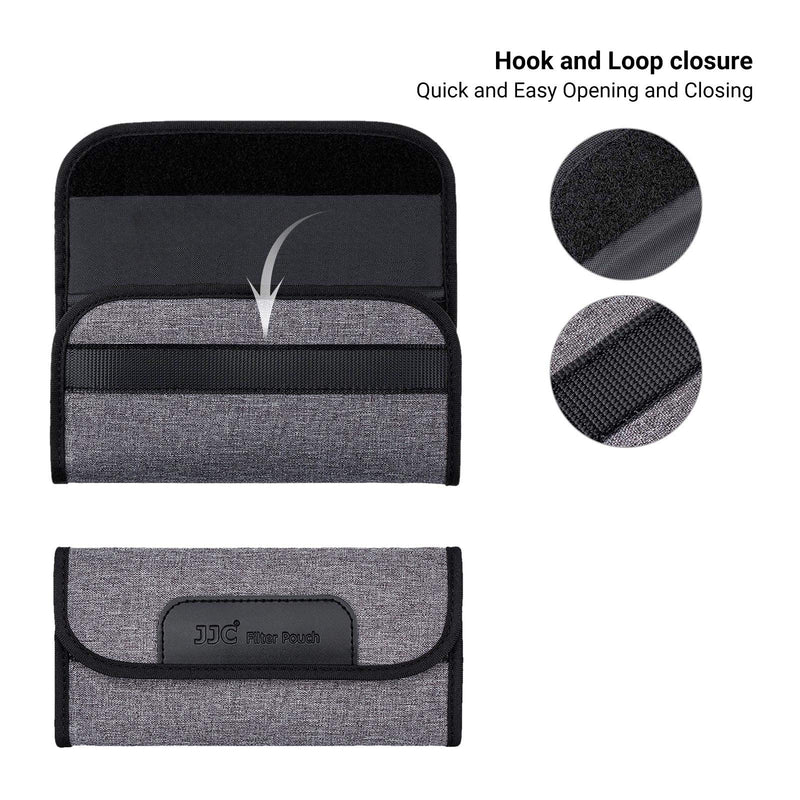 4 Pockets Filter Case for Round Filter Up to 58mm (37mm 40.5mm 43mm 46mm 49mm 52mm 55mm 58mm), Foldout Lens Filter Pouch with Microfiber Cleaning Cloth, Professional Photography Filter Bag 4 Pockets-up to 58mm