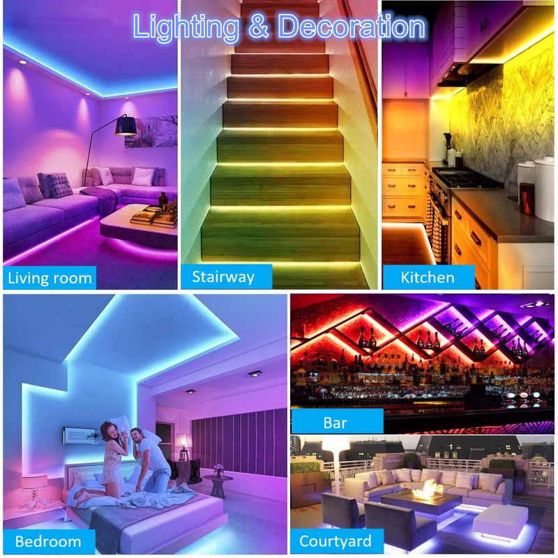 [AUSTRALIA] - LED Strip Lights Waterproof, didaINT 10m 32.8ft RGB LED Strip with Remote Control, Bright 5050 LEDs Colorful Light Strip, Easy Installation Cutting Design LED Light Strip for Room Kitchen Outdoors 