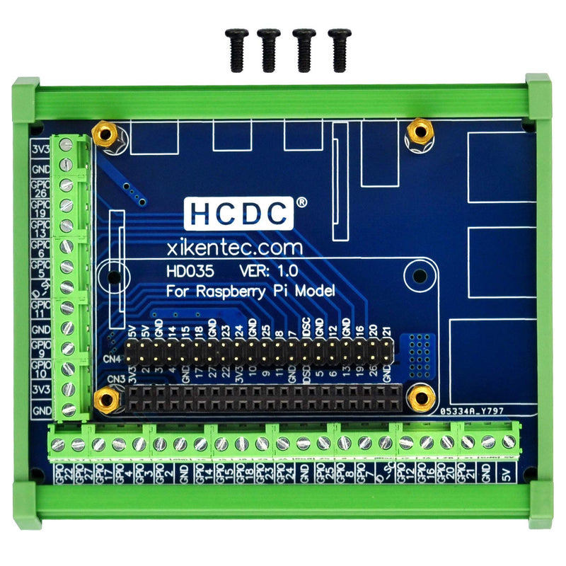 [AUSTRALIA] - DIN Rail Mount Pinout Breakout Terminal Block Module for Raspberry Pi A+ 3A+ B+ 2B 3B 3B+ 4B Zero Zero-W 